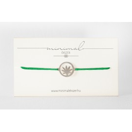 Cannabis medálos zsinór karkötő 